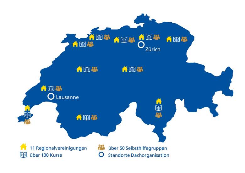 Standorte auf Schweizer Karte