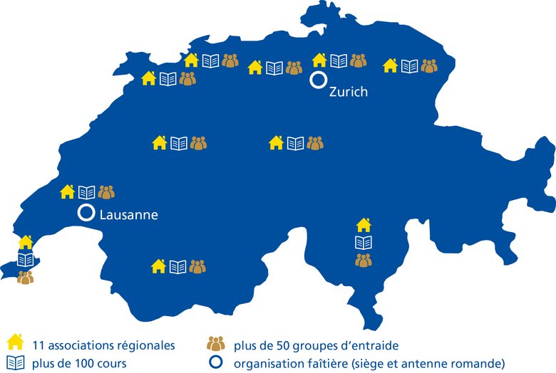 Lieux de FRAGILE Suisse sur la carte suisse 