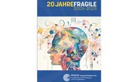 Titelbild der Jubiläumsschrift. Es ist ein sehr bunt gestalteter Kopf mit vielen Formen und Mustern.