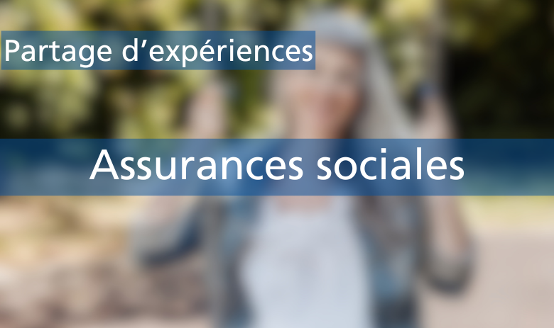 Femme assise floue avec le texte assurances sociales